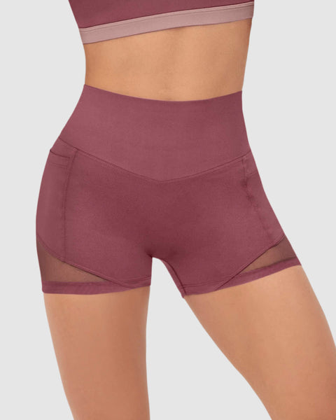 Short deportivo con bolsillos laterales Leonisa Active by Silvy Araujo#color_194-vino-medio