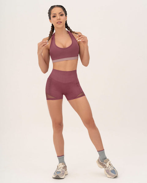 Short deportivo con bolsillos laterales Leonisa Active by Silvy Araujo#color_194-vino-medio