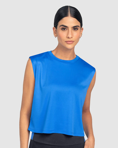 Blusa deportiva silueta boxy#color_502-azul