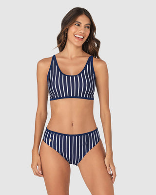 Traje  de  baño  de  dos  piezas tiro alto con control suave en abdomen bajo#color_065-estampado-rayas-azul