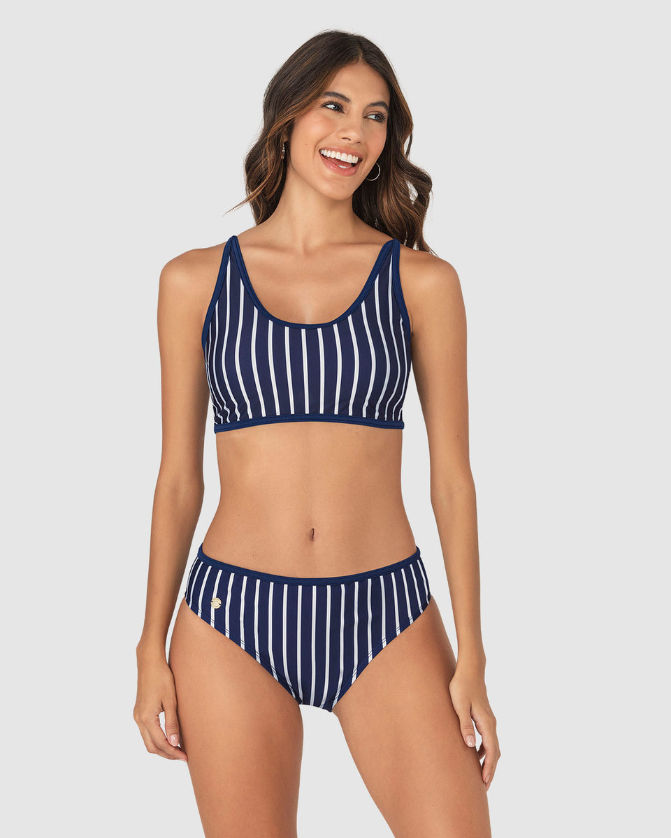 Traje  de  baño  de  dos  piezas tiro alto con control suave en abdomen bajo