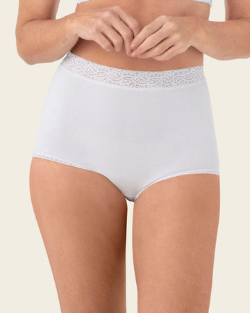 Paquete x 3 bloomers clásicos de ajuste y cubrimiento total#color_984-cafe-blanco-marfil