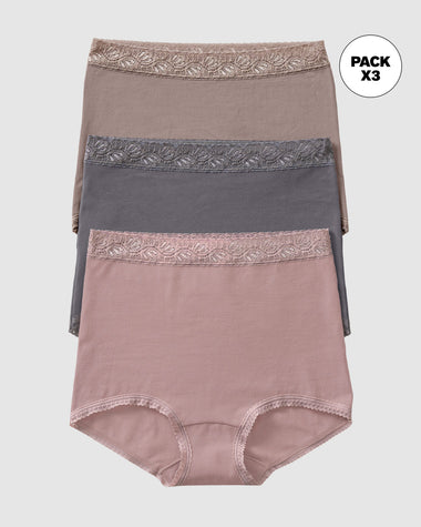 Paquete x 3 bloomers clásicos de ajuste y cubrimiento total#color_s25-palo-de-rosa-gris-claro-gris-oscuro