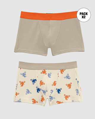 Bóxers cortos x2 niño#color_s14-arena-marfil-estampado