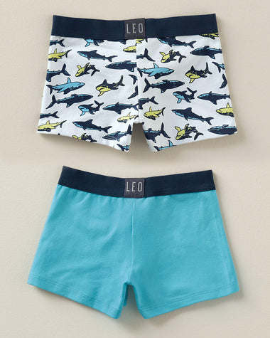 Paquete X2 boxers en algodón para niños#color_s50-estampado-azul-claro