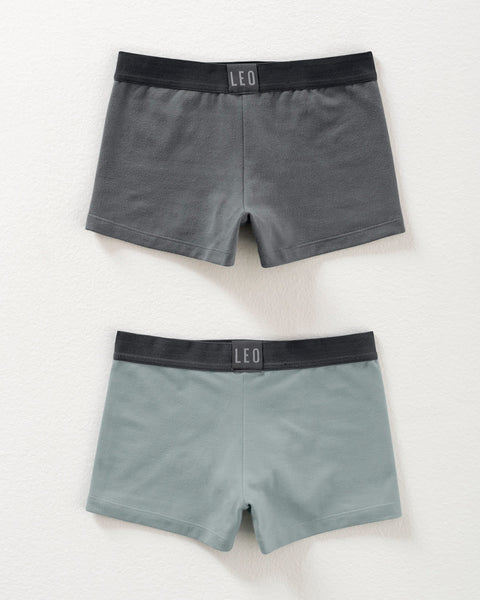Paquete X2 boxers en algodón para niños#color_s60-gris-claro-gris-oscuro
