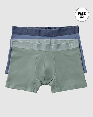 Paquete x2 bóxers cortos en algodón elástico#color_s73-gris-claro-azul-oscuro
