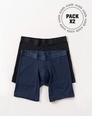 Paquete x2 bóxers largos ajustado con algodón#color_s04-negro-azul-gris