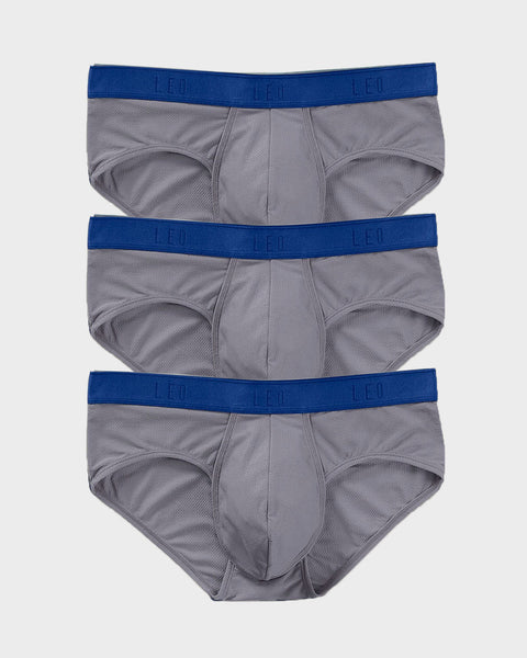 Paquete x 3 bóxers brief de alta transpiración en microfibra ideales para uso diario#color_758-gris-elastico-azul