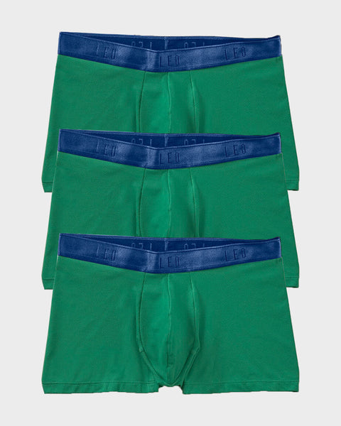 Paquete x 3 bóxers cortos con diseño ergonómico máxima frescura en microfibra#color_677-verde-elastico-azul