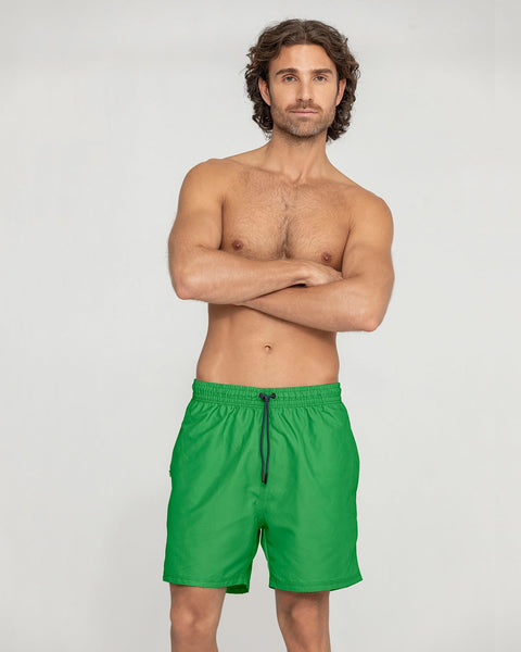Pantaloneta de baño masculina con práctico bolsillo al lado derecho#color_670-verde
