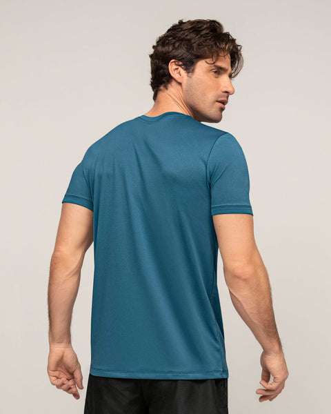 Camiseta deportiva masculina semiajustada de secado rápido#color_599-azul-medio