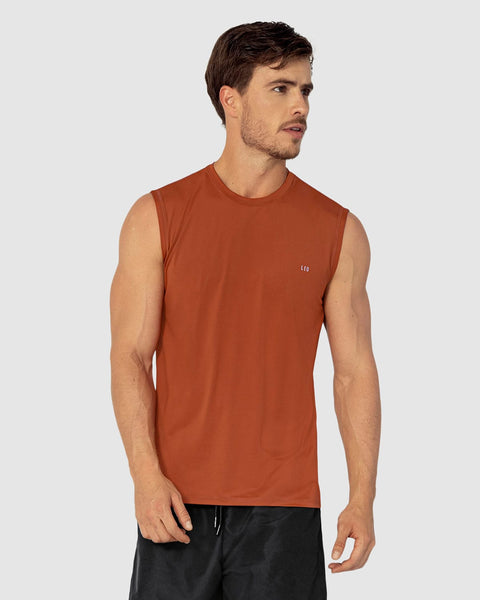 Camisa manga sisa deportiva y de secado rápido para hombre#color_222-terracota