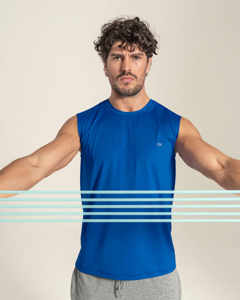 Camisa manga sisa deportiva y de secado rápido para hombre#color_540-azul