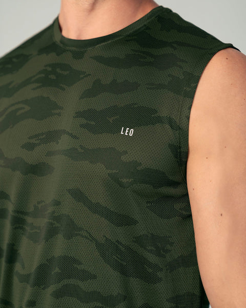 Camisa manga sisa deportiva y de secado rápido para hombre#color_603-verde-estampado