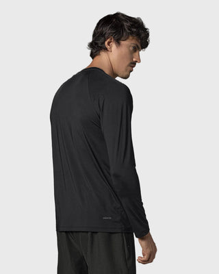 Camiseta deportiva masculina manga larga con protección UV#color_700-negro