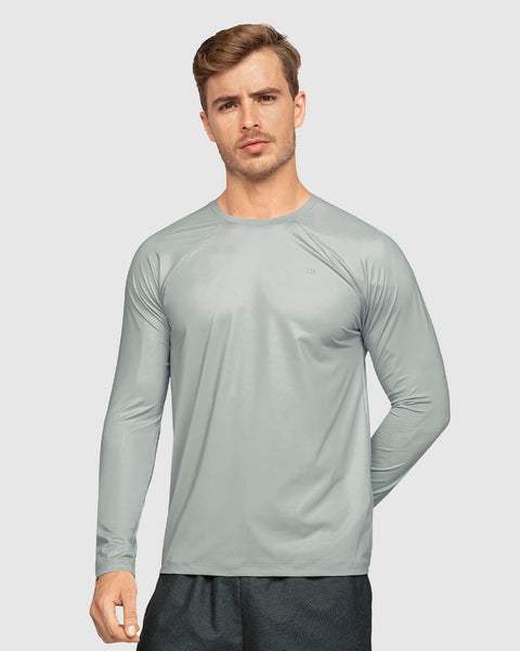 Camiseta deportiva masculina manga larga con protección UV#color_731-gris