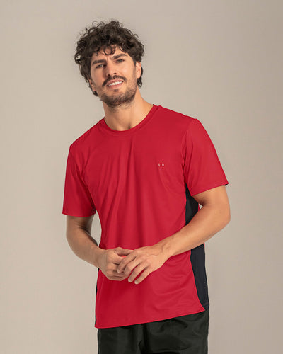 Camiseta tecnológica deportiva con mallas transpirables#color_340-rojo