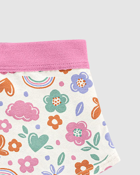 Paquete x 5 bloomers tipo hipster para niña#color_s33-flores-arco-iris-rosado-marfil-verde