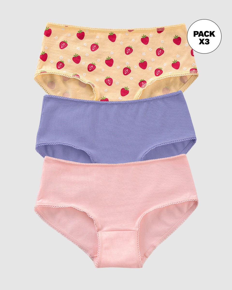 Paquete x3 bloomer clásico para niña