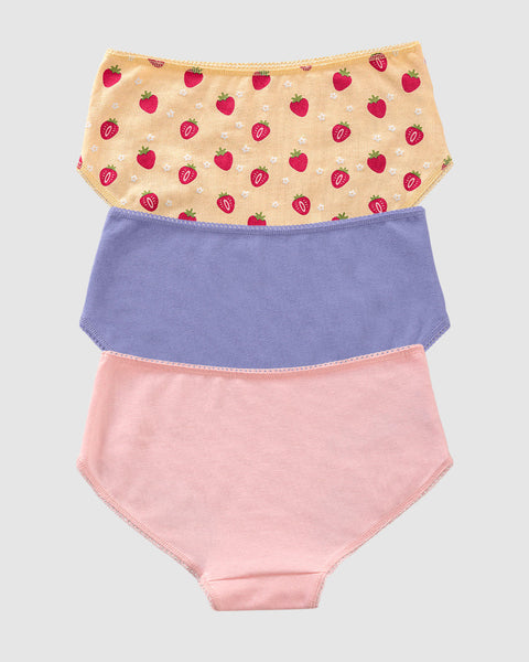 Paquete x3 bloomer clásico para niña#color_s02-amarillo-estampado-puntos-azul-rosa