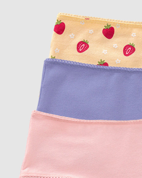 Paquete x3 bloomer clásico para niña#color_s02-amarillo-estampado-puntos-azul-rosa