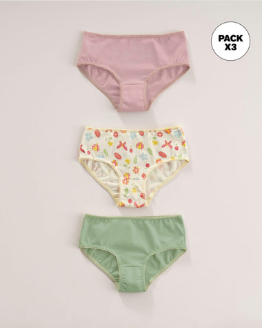 Paquete x3 bloomer clásico para niña#color_s33-marfil-estampado-estrellas