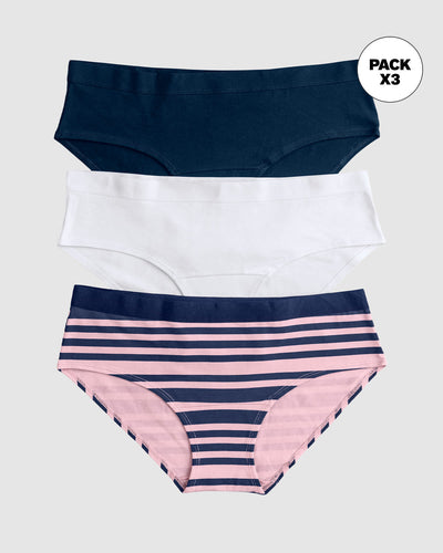 Paquete x 3 bloomers estilo hipster en algodón#color_s63-rayas-azul-blanco