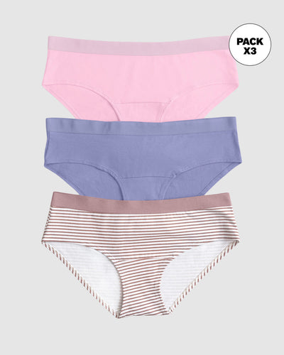 Paquete x 3 bloomers estilo hipster en algodón#color_s66-morado-estampado-rayas-rosado-claro