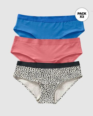 Paquete x 3 bloomers estilo hípster en algodón#color_s68-manchas-negras-coral-azul