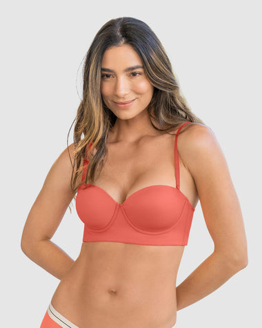 Brasier strapless de realce suave#color_a14-coral