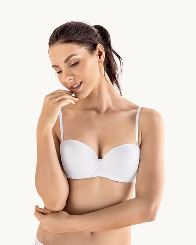 Brasier strapless con arco de realce suave#color_000-blanco