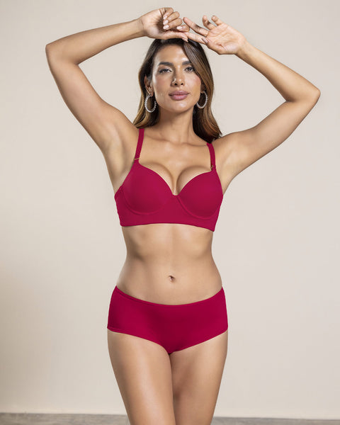 Brasier de realce alto copa lisa#color_323-rojo