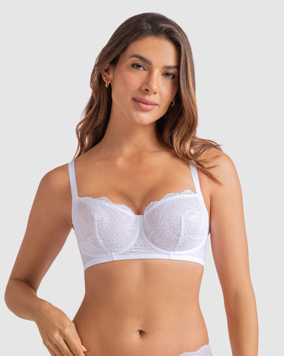 Brasier con copas en encaje y espalda en tul