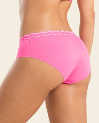 Bloomer hípster con encaje en cintura tiro medio#color_386-rosa
