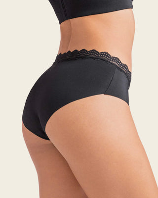Bloomer hípster con encaje en cintura tiro medio#color_700-negro