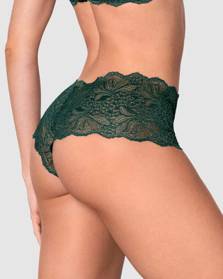 Bloomer estilo cachetero elaborado en encaje#color_171-verde-oscuro