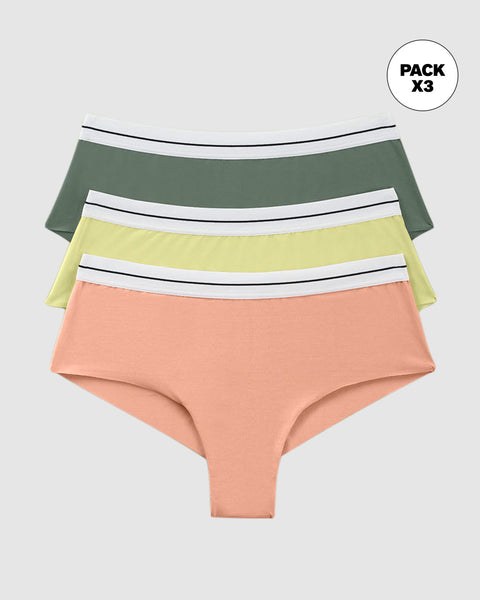 Bloomers cacheteros paquete x 3 ultracómodos#color_s17-verde-medio-mandarina-medio-verde-claro