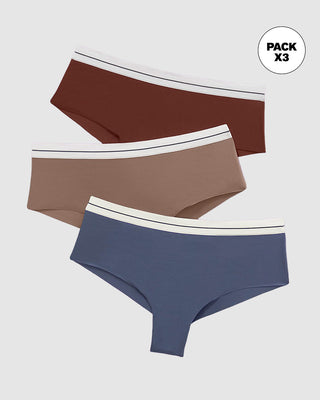 Bloomers cacheteros paquete x 3 ultracómodos#color_s18-azul-cafe-vino