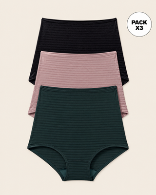 Paquete x 3 bloomers Clásicos con Máximo Cubrimiento#color_s28-rosa-palido-verde-oscuro-negro