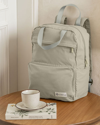 Mochila plegable con 2 bolsillos exteriores#color_849-beige