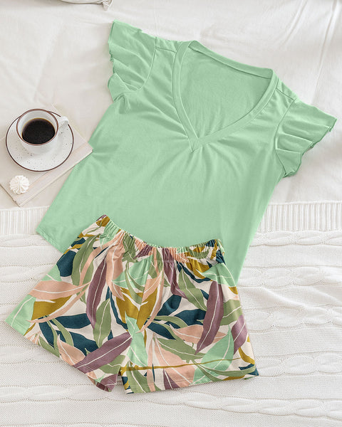 Enterizo corto con tiras decorativas en cintura#color_145-estampado