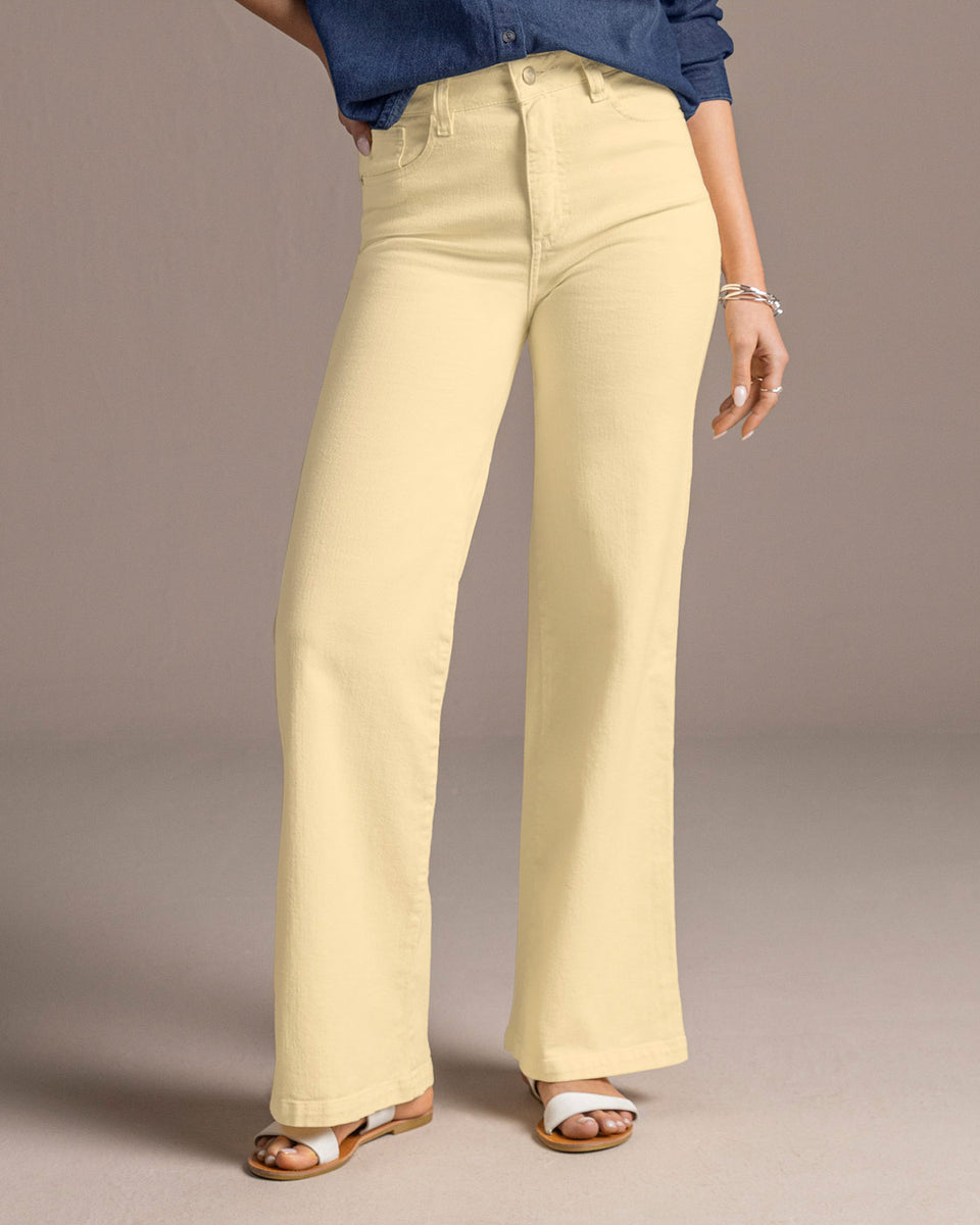Jean bota ancha esencial para mujer