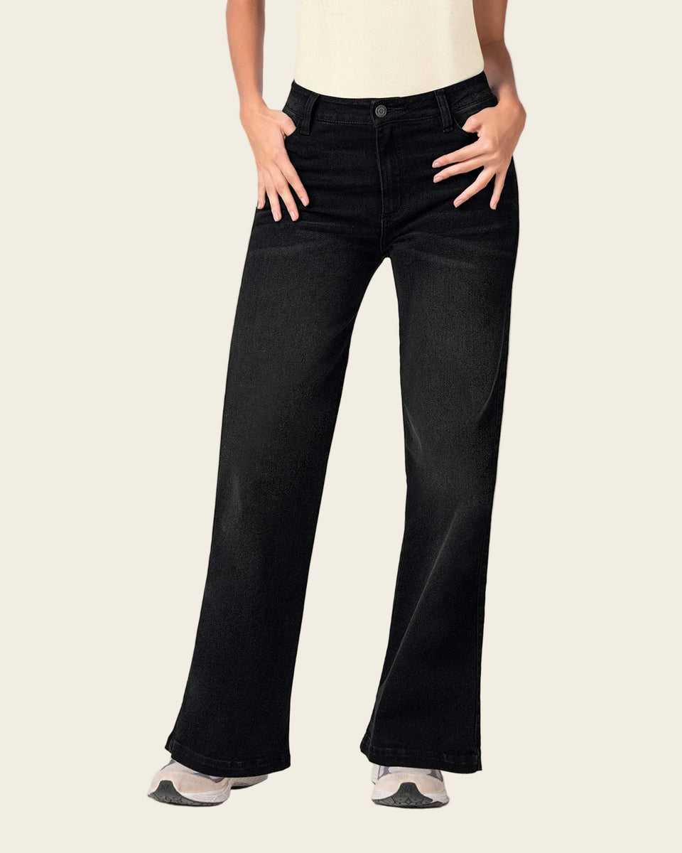 Jean bota ancha esencial para mujer