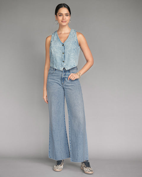 Chaleco corto en tela tipo denim#color_159-indigo-claro