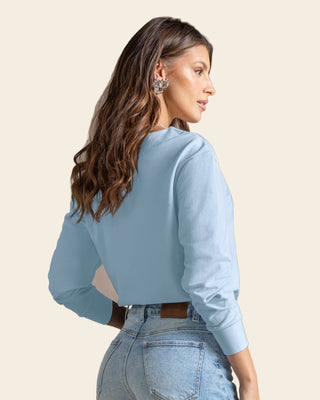 Sudadero cuello en V tejido#color_c67-azul-claro