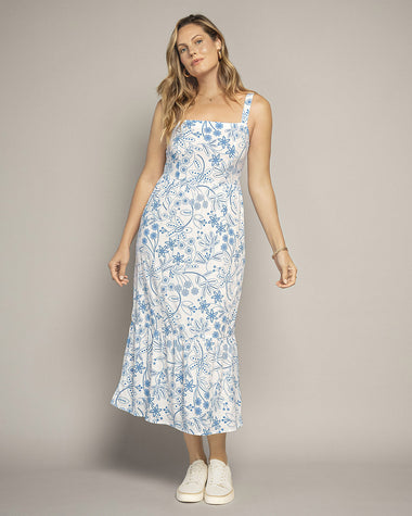 Vestido midi de tiritas y bolero en ruedo#color_012-estampado
