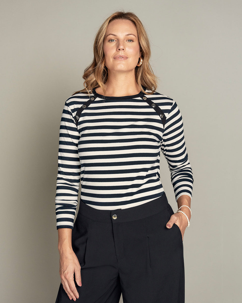 Blusa manga larga de rayas