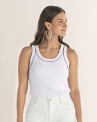 Blusa manga sisa con detalle en contraste#color_000-blanco