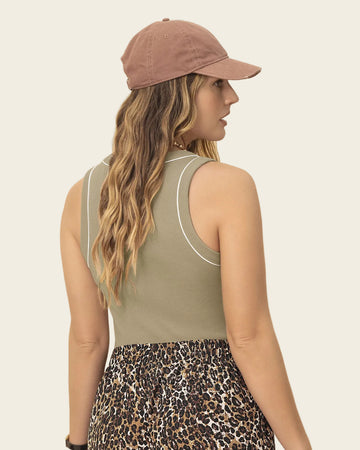 Blusa manga sisa con detalle en contraste#color_089-beige